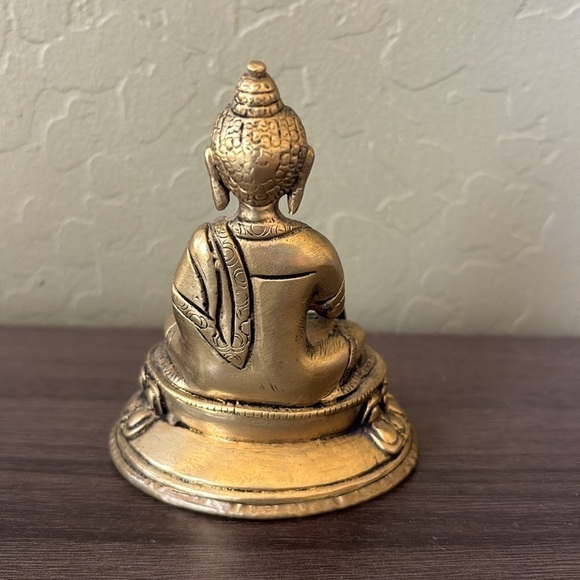 Brass Sitting Buddha / Shiva Statuette - Picture 4 of 6